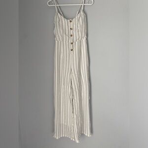 Skies are blue sz M pant romper white black striped minimalist